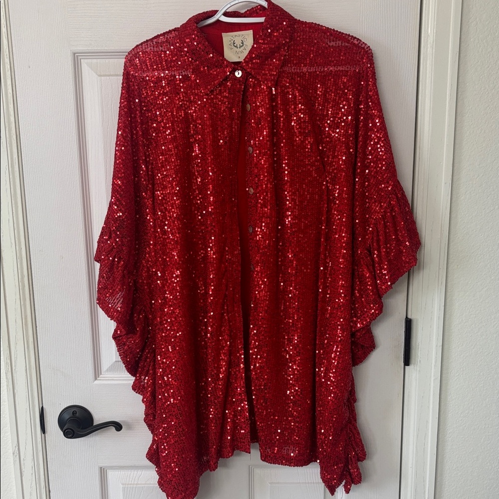 Fantastic Fawn Red Sequin Blouse